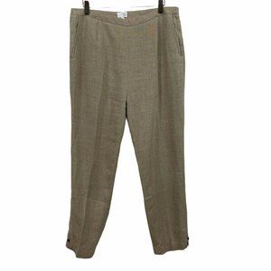 TSE cotton Linen Ankle pants Beige Size 14 Women’s Pockets Side zip